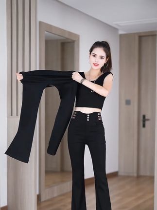 早秋新款高腰微喇裤|腿粗女生必入|显瘦10斤不是梦|百搭显高牛仔裤|小个子也能穿