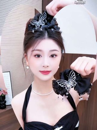 蝴蝶翩翩挂珠流苏抓夹#精致女人必备的 #头饰发饰 真是#美出新高度 #爱了爱了 #日常发型