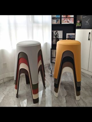 【两张起包邮】加厚软包凳意式简约餐桌凳家用可叠放收纳凳【811款】#皮革凳 #餐桌凳 #可叠放收纳凳 #装修家装 #备用凳