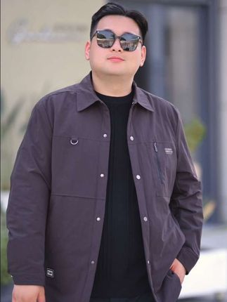 秋冬降温胖哥必备夹棉外套,保暖不臃肿#大码男装 #男士夹克 #夹棉外套 #胖子