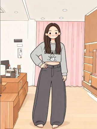 #毛呢阔腿裤 #阔腿裤 #休闲阔腿裤 #百搭阔腿裤 #毛呢弯刀裤