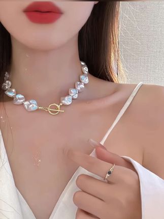 #时尚饰品 法式巴洛克异形大珍珠项轻奢小众设计感#项链 #锁骨链 #女人喜欢的饰品#好物推荐