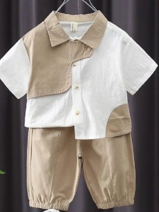 小飞家【XFJ】男♂童夏装短袖宝宝洋气韩版u纯棉工装衣服夏季衬衫潮帅#挚爱摄影 #俊熙家宠粉月 #农民实话实说