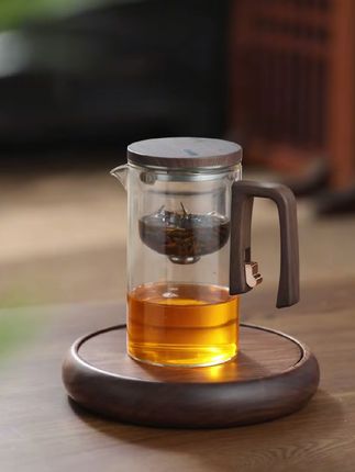 #大容量带盖加厚泡茶壶茶水分离飘逸杯全玻璃内胆一键过滤磁吸杯#泡茶壶#磁吸飘逸杯#茶具#好物推荐