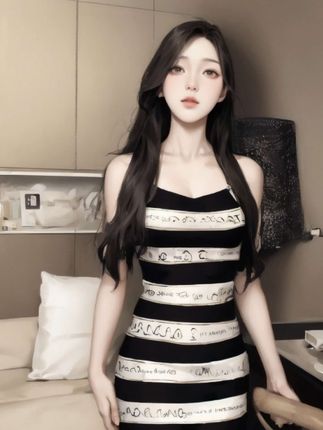 #穿搭技巧 #显瘦穿搭时尚女装 #小个子穿搭小个子 #夏季穿搭清凉一夏 #裤子穿搭 夏季黑白条纹新款拼接女装连衣裙时尚性感