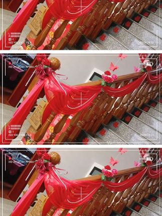 #婚房布置 #楼梯装饰 #婚房楼梯扶手拉花 #楼梯扶手拉花 #楼梯扶手拉花装饰