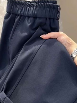 艾塔莉早秋女新款简约休闲裤宽松纯色阔腿裤三色萝卜裤垂感哈伦裤
