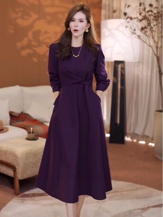 MEXCOCO/兰瑟儿秋季新款气质显瘦高端大摆礼服裙连衣裙105XL2500#高级感穿搭 #气质轻熟风 #穿出自己的风格 #美出高级感 #爆款连衣裙