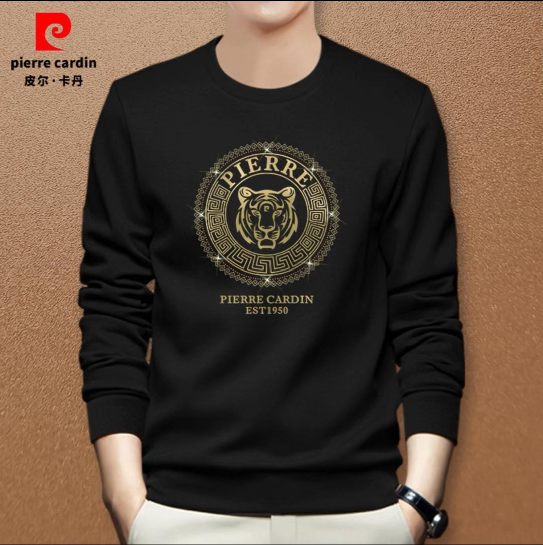 皮尔卡丹春秋新款圆领休闲纯棉字母印花潮流卫衣#时尚男装 #休闲百搭#潮牌穿搭 #时尚卫衣