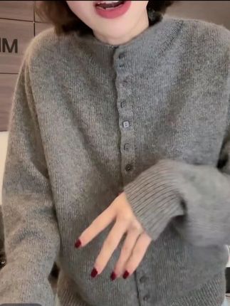 冬季时尚休闲百搭网红毛针织开衫LK2500741女士#开衫毛衣 #毛衣穿搭 #针织开衫 #好看又便宜 #休闲百搭