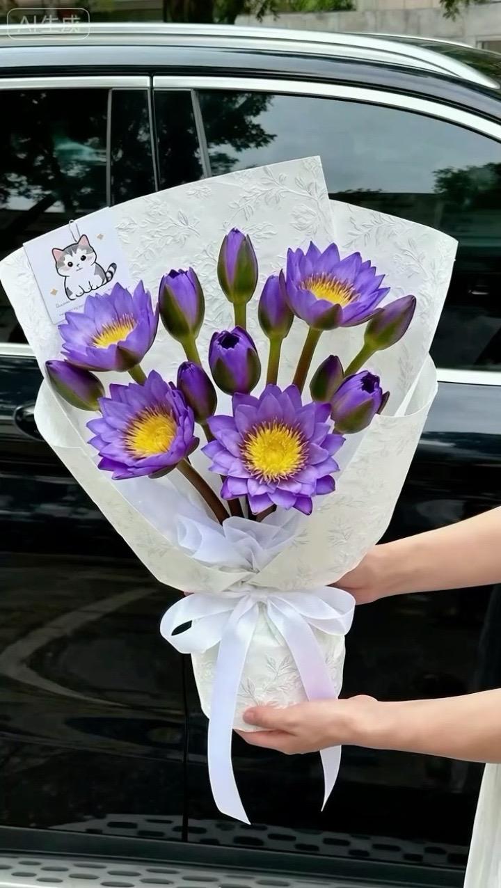 10支紫色睡莲,淡紫花瓣似梦幻薄纱,裹着清幽花蕊,露珠缀花如碎珠灵动。 它不似玫瑰张扬,却藏静谧温柔。昼开夜合,如睡美人优雅呼吸。 居家摆,格调升;赠他人,深情递。深水醒花可久开,养护省心。别错过,把这份浪漫带回家! #睡莲#每日分享#居家插花#花卉#鲜花养护