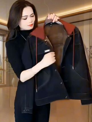 #谁穿谁好看 #气质穿搭 #减龄显瘦穿搭 #春秋穿搭 #加绒加厚牛仔外套