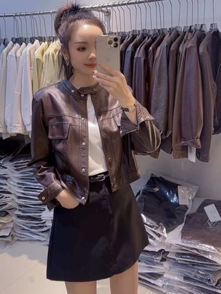 成为任何角色之前先成为最好的自己#努力的服装人 #皮衣外套#小短款显高显瘦