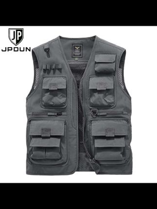 马甲男户外休闲夏季薄款钓鱼坎肩摄影透气多口袋背心#男生穿搭 #户外穿搭 #型男穿搭 #穿搭 #阳光帅气