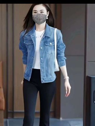 韩版百搭牛仔外套女短款春秋休闲修身内袋长袖外搭夹克上衣潮女款#品质女装 #牛仔外套 #秋冬穿搭 #谁穿谁美 #美出高级感