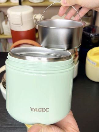双层真空小提锅,两层分装饭菜,保温8~10小时早上带饭中午吃都是热乎的#餐具 #保温饭盒 #带饭一族