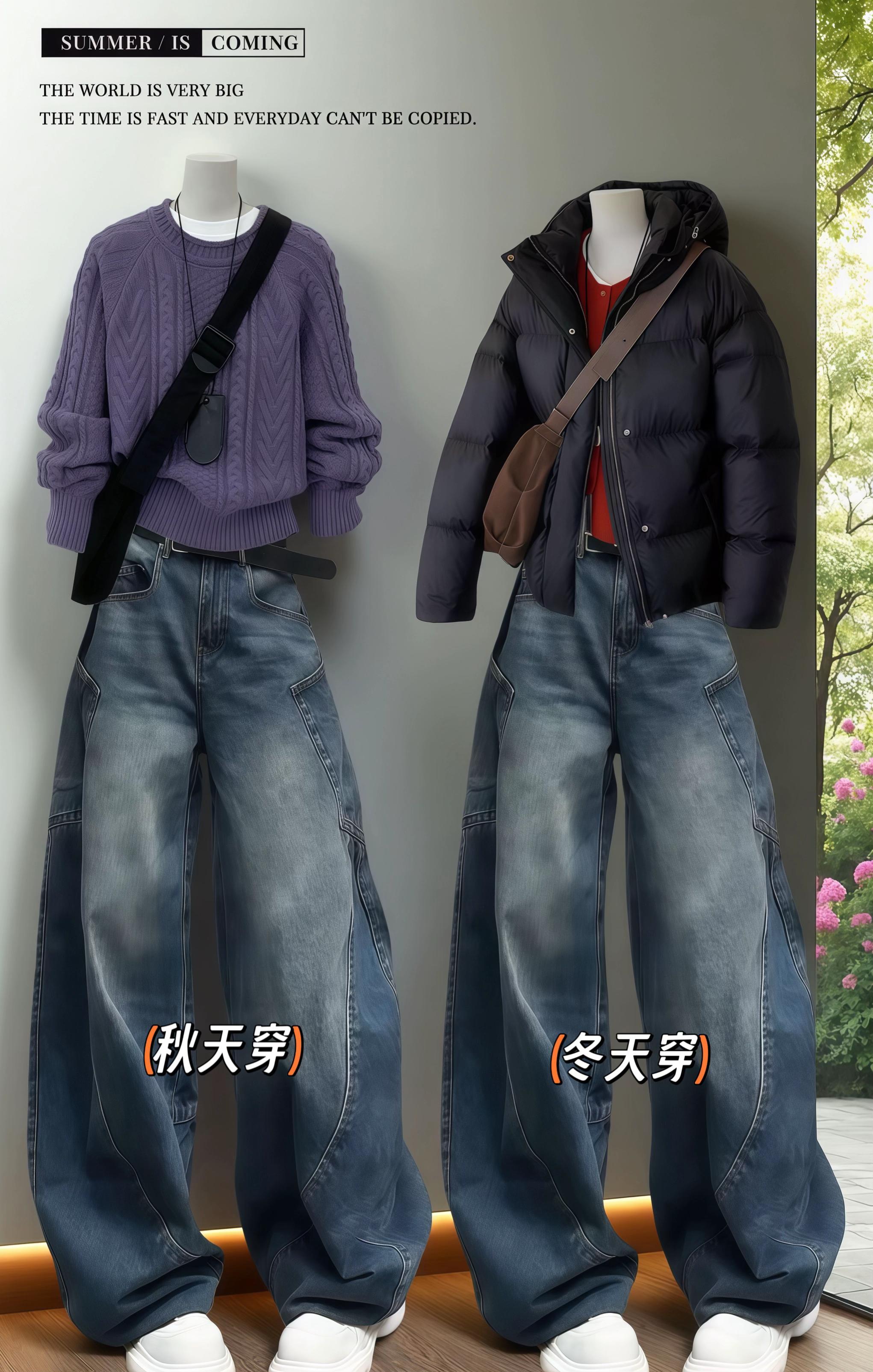 大码高腰显瘦休闲弯刀牛仔裤。#通勤穿搭万能配色公式#秋季不露腿穿搭 #早秋穿搭三分钟出门不是梦 #秋季百搭且实穿的神裤合集 #早秋冷冽又随性的气质穿搭@DOU+上热门 @抖加🔥上热门🔥dou+🔥热点宝