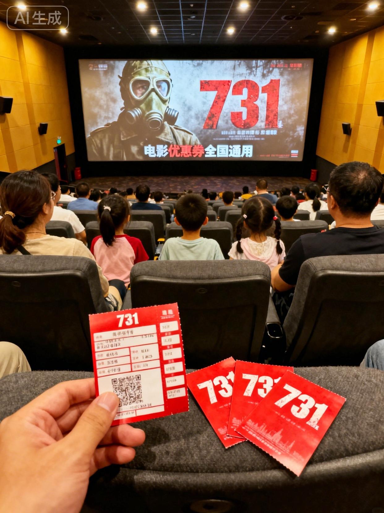 勿忘国耻,警钟长鸣!《731》电影优惠券火热派送中,购票优惠,走进影院,重温那段不能忘却的历史,让记忆永留心中,速抢! #爱国情怀 #现场氛围 #新电影推荐 #731 #勿忘国耻牢记历史警钟长鸣