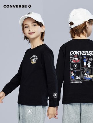 Converse匡威儿童童装T恤男童长袖2025秋冬纯棉中大童J974-J972#T恤 #上衣 #长袖 #秋装 #童装