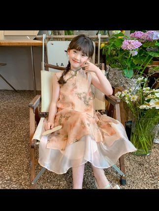 女童汉服连衣裙儿童旗袍裙子公主裙夏季2025新款中式女孩超仙薄款 #国风古韵 #这也太好看了 #优雅气质 #气质仙女裙穿搭 #国风旗袍裙
