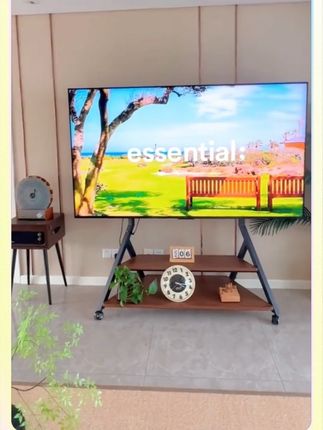 北欧风电视支架首选!可移动落地式带轮推车,适配75寸电视,双子塔结构兼具艺术感,还能作电视柜~#带轮移动电视支架#75寸双子塔支架#北欧艺术电视柜支架