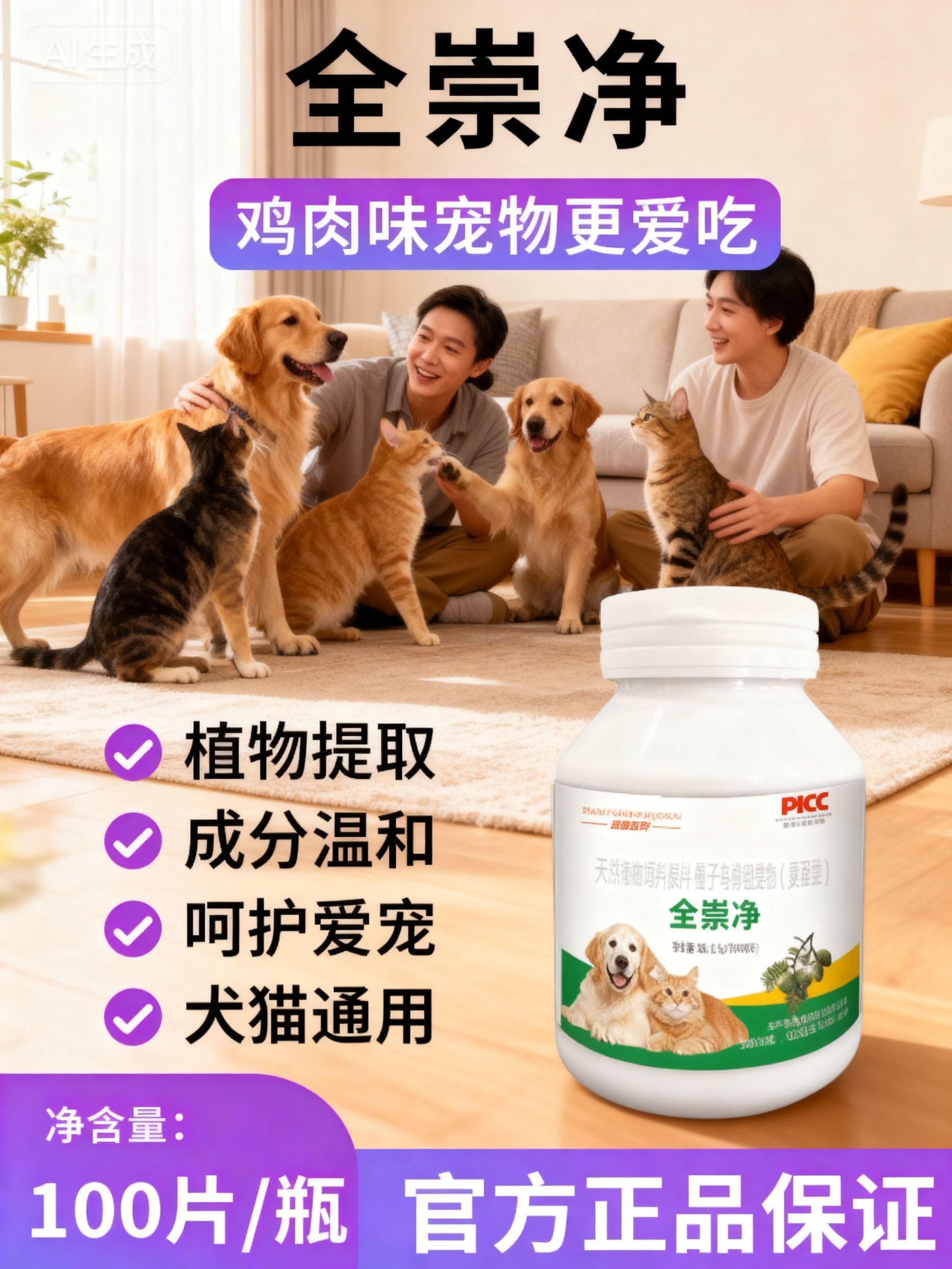 全崇净猫咪狗狗宠物专用营养添加剂植物提取乌梅榧子