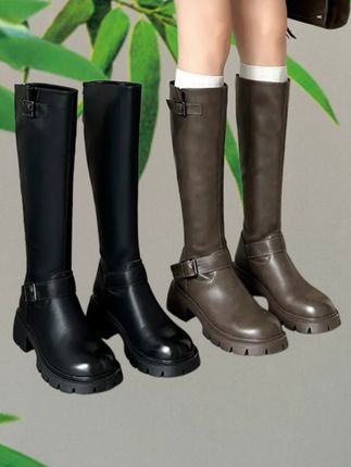 秋冬爆款小个子长靴厚底骑士 #穿搭 #时髦穿搭 #穿搭时尚 #女鞋穿搭 #时装穿搭