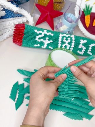 手工东风导弹三角插纸艺手作 #我的手工作品 #纸缘手工材料包制作