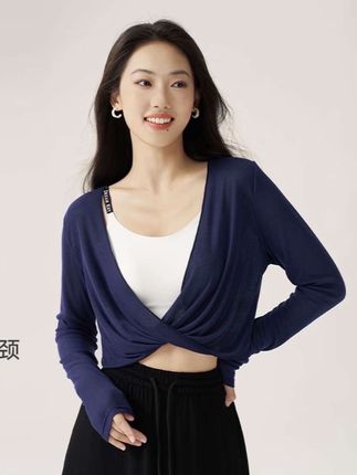 DK运动宽松罩衫长袖健身瑜伽服软糯外搭普拉提外套女可外穿6393 #罩衫 #小披肩#外搭 #优雅气质 #空调衫