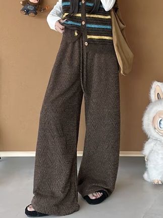 【高货品质】韩系慵懒小香风休闲裤女秋款新款高级感宽松显瘦阔腿裤#女装 #今日穿搭 #穿搭女装 #牛仔裤 #夏季穿搭