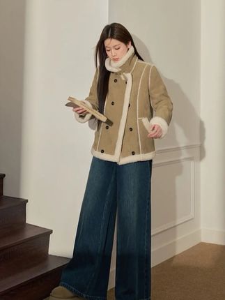 #复古毛呢外套 #机车服外套 #冬季时尚百搭外套 #保暖又时尚 #大码女装