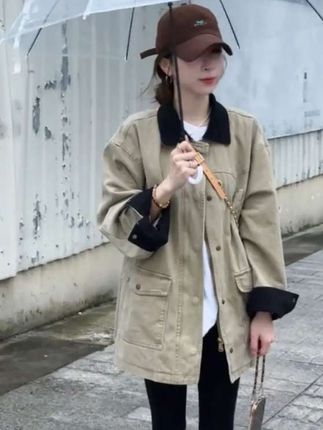 高级感巴恩风牛仔风衣外套女2025秋季新款休闲时尚中长款大衣上衣#氛围感穿搭还得黑白灰#学会穿搭技巧真的很重要#饮品灵感搭合集#拿捏开学穿搭公式#跟着二次元学穿搭