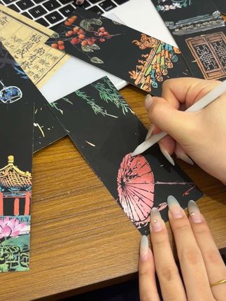 太赞啦!本来买来给孩子暑假刮的,没想到一拿到手我就刮的停不下来,解压又好看!#刮刮画#玩个很新的东西 #手工diy