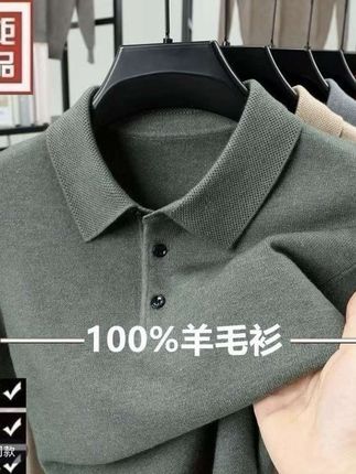 【专柜】男士100%绵羊毛衫冬季加厚纯色POLO衫领针织打底毛衣翻领#品质男装 #超便宜超划算 #爆款热卖中#谁穿谁好看#dou