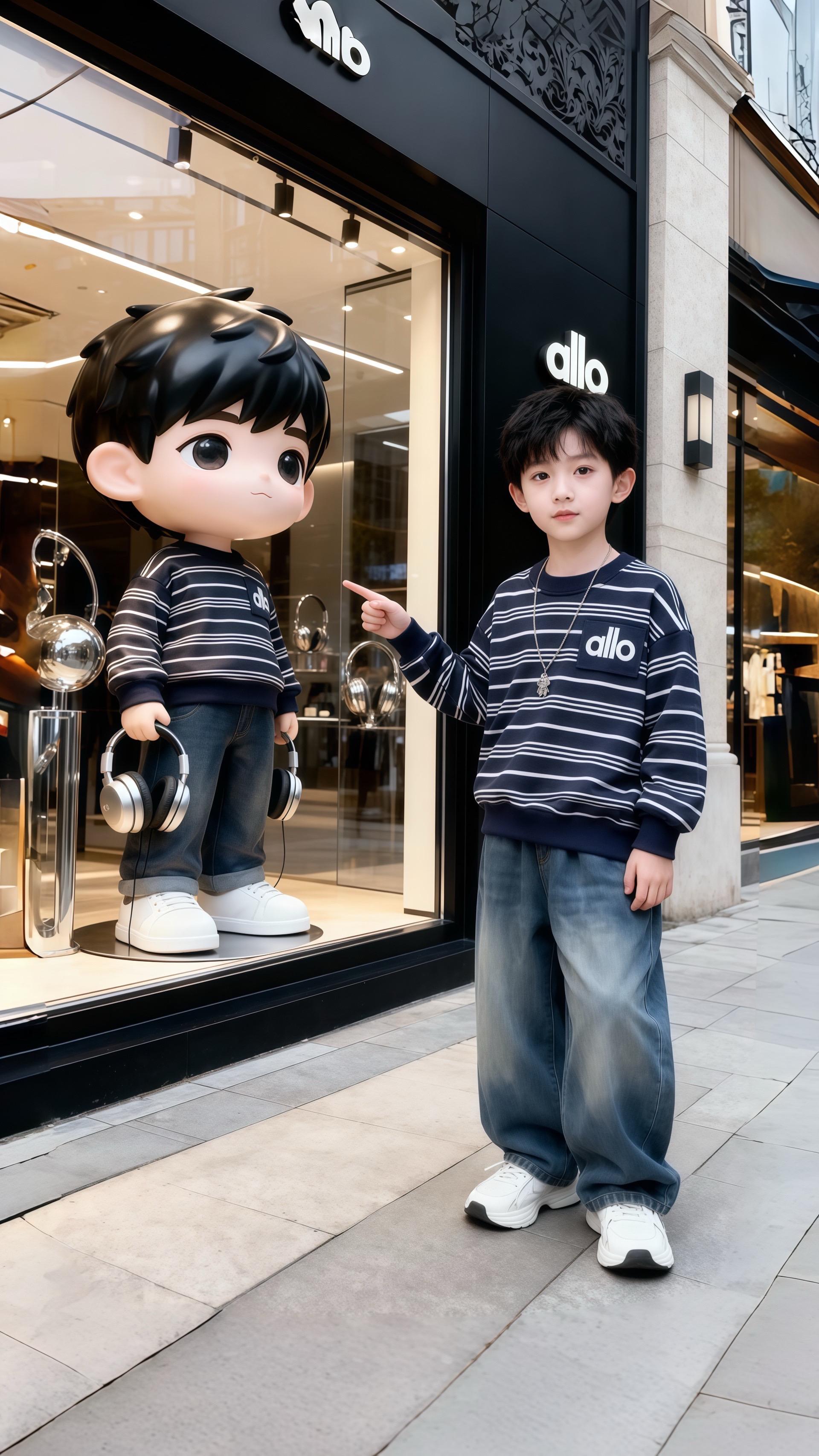 《小宇的“allo”条纹衫秋日纪行》 城市街头,小宇指着和自己穿同款条纹衫的卡通人偶,惊喜满满,仿佛撞见了时尚分身。 而后,他来到湖畔小屋旁。坐在椅子上,闭着眼感受秋日暖阳,“allo”条纹衫在湖光山色间,衬得他像个悠闲的小旅人。 换上黑白条纹款,他靠在小屋门边,笑容灿烂。身后的秋林、湖水与越野车,成了他时尚穿搭的天然背景板。 最后,他手捧咖啡,在小屋前耍帅,“allo”条纹衫随他的动作灵动起来,把这趟秋日城市与自然的漫游,变成了专属时尚秀场。 #潮童必备 #初秋一周穿搭不重样 #秋季日常实用穿搭思路分享 #早秋各式各样的平价上衣分享 #早秋穿搭显贵法则 @抖加🔥上热门🔥dou+🔥热点宝