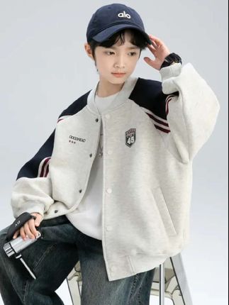 儿童装男童棒球服外套春秋款6-12岁中大童休闲韩版男孩秋季夹克潮#男童穿搭 #男童棒球服外套 #男童棒球服外套