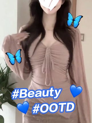 粉色V领绑带褶皱小衫T恤女2025秋季温柔风甜欲美人气质显瘦上衣#百搭显瘦 #秋季穿搭 #辣妹穿搭 #女生穿搭