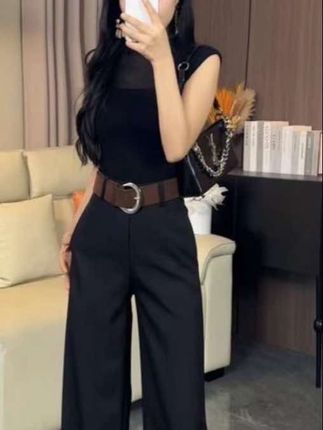 《送腰带》2025早秋新款气质高腰显瘦休闲百搭阔腿垂感西装裤#夏季穿搭 #穿搭穿搭 #高级感穿搭