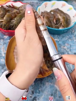 多功能不锈钢去虾线刀,开虾背、挑虾都可以既能开虾背又能挑虾线 #多功能虾线刀 #快安排起来吧 #好物分享 #居家必备