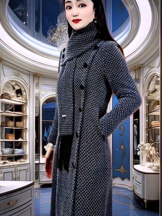 【衣雅严选】8081-1174#秋冬加厚保暖金貂混纺围巾拼假两件连衣裙#穿出自信穿出美丽 #优雅气质 #高端大气 #遮肚显瘦