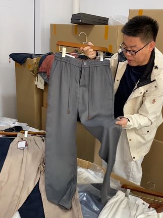 高端货!柜上一万多!男士休闲亚麻冰丝长裤 #高端男装#长裤#休闲裤#亚麻裤