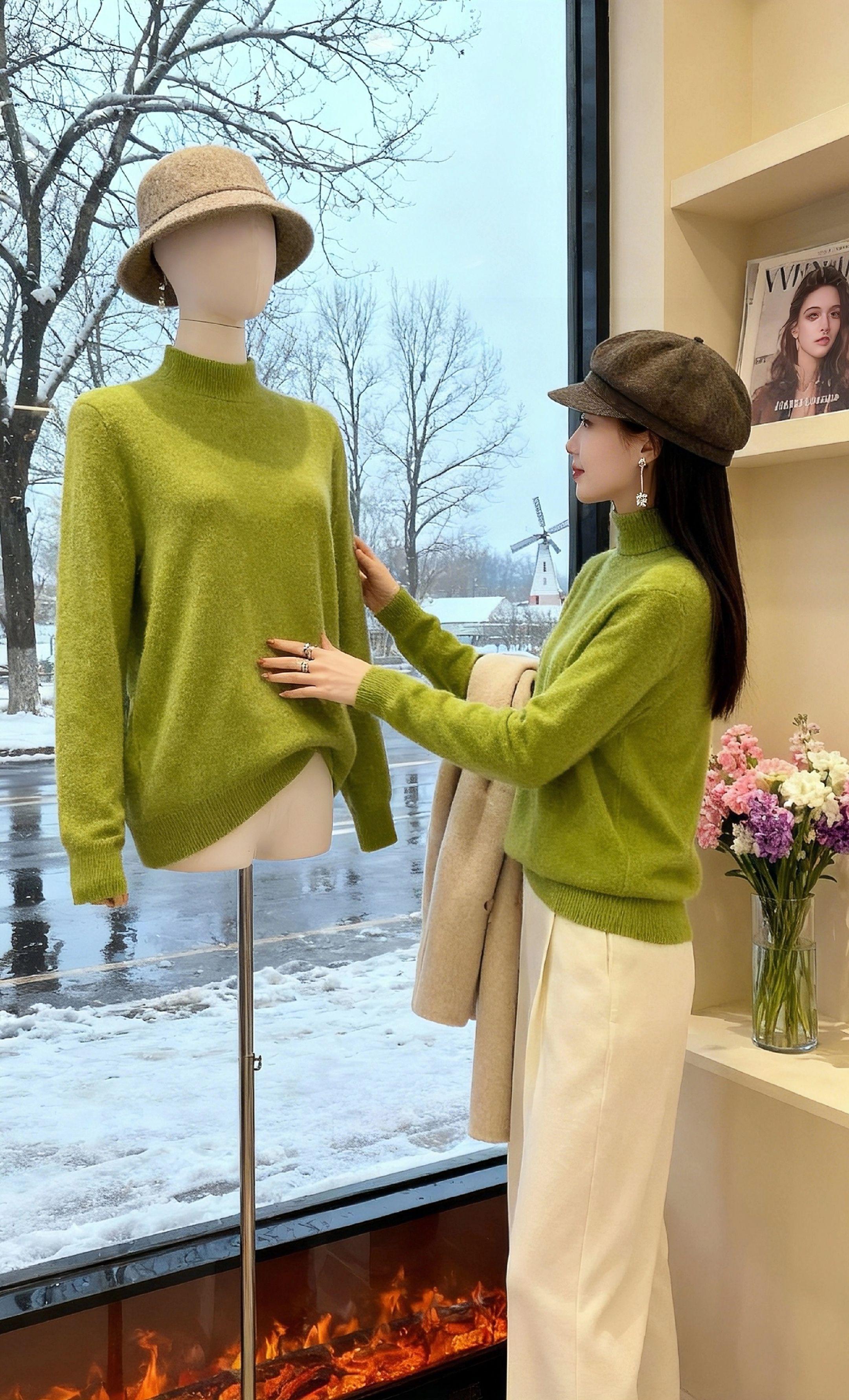 《雪境羊毛针织衫札记》初雪覆满街道时,她指尖触到那件青柠色羊毛衫——软得像把春日青草揉进了绒线。后来每个飘雪的午后,壁炉旁的咖啡雾里、时装店的镜光下,这件半高领打底衫成了她的冬日私语:配米白长裤是雪天里的鲜活注脚,搭格纹半裙又成了都市温柔的韵脚,连白猫都爱蹭着那身暖糯的气息。原来最冷的季节,一件纯羊毛的温度,足以织就整个冬天的明媚。#高级感穿搭 #秋冬穿搭 #面料柔软舒适 #保暖又好看 #来双11解锁秋冬本命穿搭
