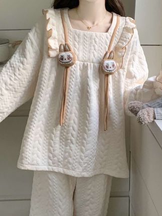 公主风空气棉睡衣套装#家居服套装 #睡衣家居服 #睡衣控 #睡衣外穿 #温柔风穿搭