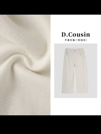 D.cousin 【落枫游秋】纯色设计复古美式直筒裤宽松显瘦 7539阿来#复古穿搭 #美式牛仔裤 #白色牛仔裤 #直筒牛仔裤 #显瘦穿搭