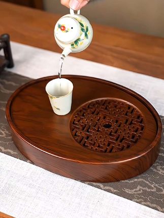 中式新款家用茶具#储水式茶盘#办公室干泡茶台#沥水茶托盘茶海#新颖别致#多种款式可选