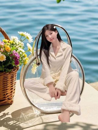 海岛绒冬季新款绒毛睡衣女秋冬保暖轻奢小香风套装长袖长裤家居服#海岛绒#居家服#睡衣#面料柔软舒适