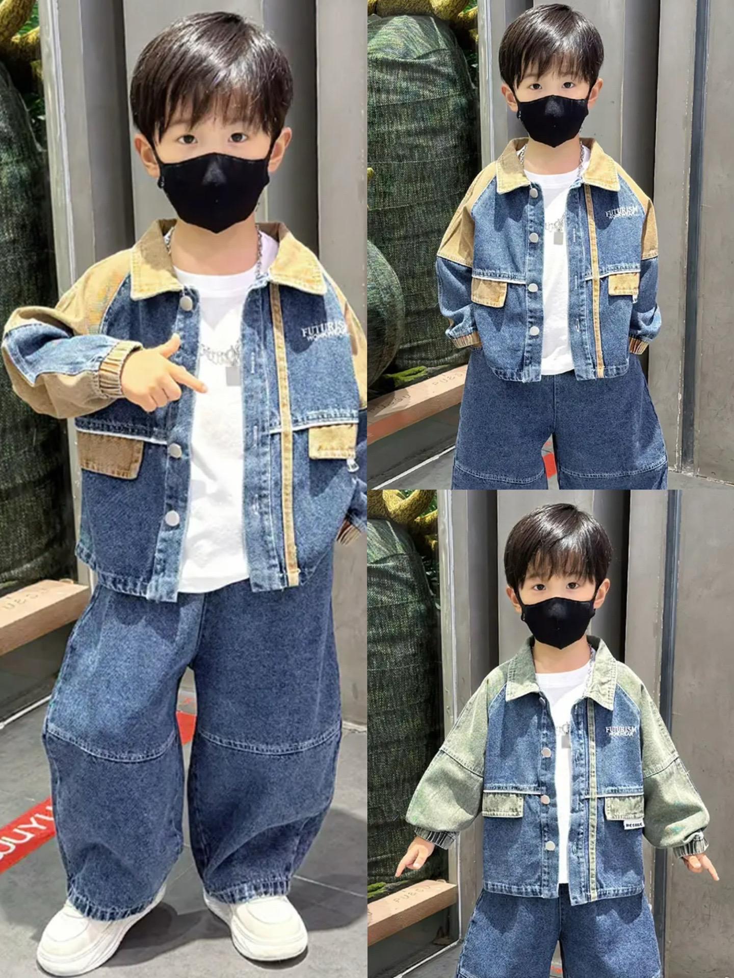 男童牛仔套装秋装2025新款痞帅儿童衣服宝宝春秋季洋气时髦两件套#童装上新 #高品质童装 #男宝穿搭 #童装搭配每日更新 #阳光帅气