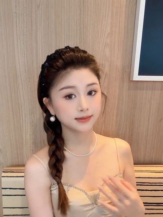 真的太爱这个小香风珠珠发箍了,带上显发量,轻松打造高颅顶 #高颅顶发箍 #发箍