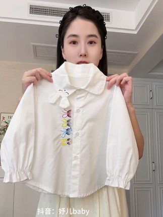 洋气又甜美的女童卡通长袖衬衫来啦!上身妥妥穿搭小博主既视感! #生女儿就是用来打扮的 #衬衫穿搭 #秋季穿搭 #妤儿童装 #高品质童装