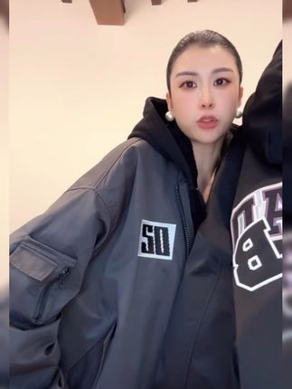 新款加棉追风假两件棒球服#秋冬穿搭 #棒球服 #棉服 #外套穿搭 #新款上新